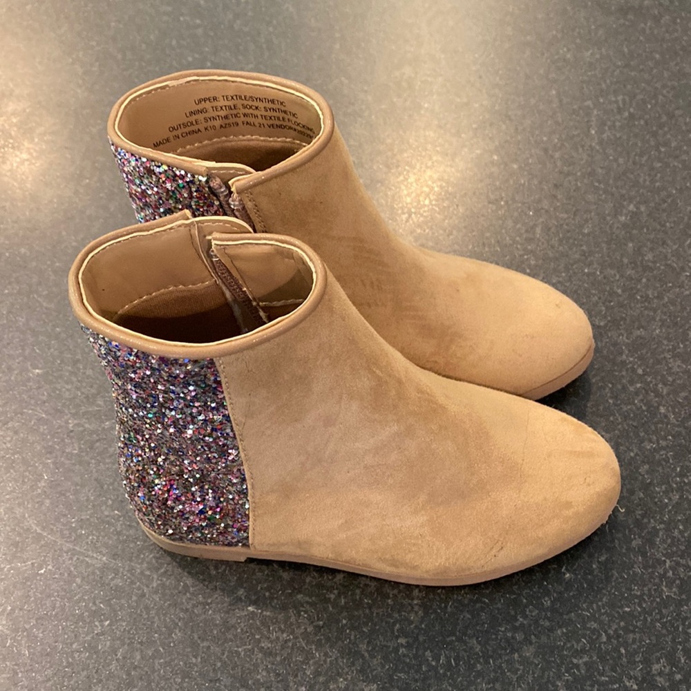 Crewcuts tan with glitter boots - size 10